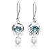 NOVICA Cultured Freshwater Pearl and Blue Topaz Earrings, Sterling Silver Hooks, Sky Fantasy'