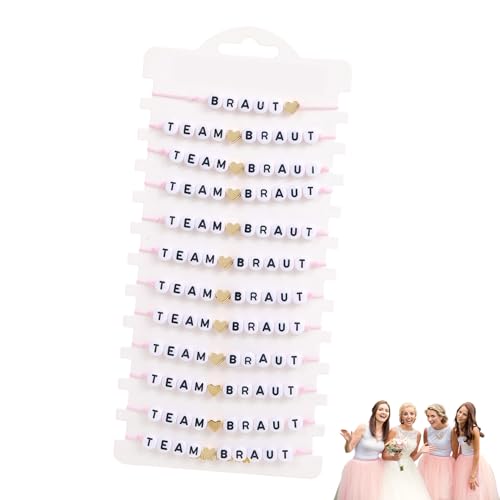 12Stk JGA Armbänder Set JGA Accessoires Frauen Team Braut ArmbäNder Junggesellenabschied Frauen Team Bride Bracelets Bachelorette Party Accessories JGA Deko für Hochzeitsgeschenke Brautjungferngruppen