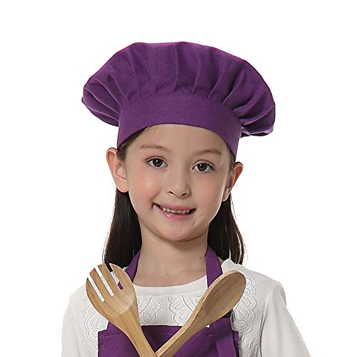 Opromo - Gorro de chef para niño (1 unidad) - Morado - Large Cover