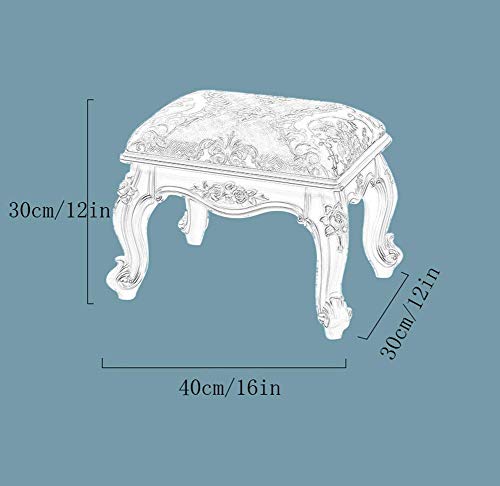 Pouf repose-pieds carré table basse tabouret chaussures doré - 4