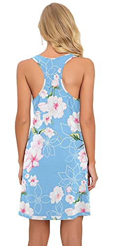 Prinstory Women Sleeveless Nightgowns Racerback Sleepdress Cotton Sleepwear For Women #TOP1