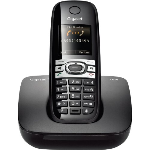 Gigaset C610   Teléfono (Teléfono DECT, 50 m, 300 m, Escritorio, Negro, Digital)