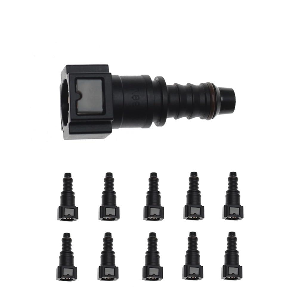 Bcdskzavu 10Pcs Fit For 2/5/10X 7.89 Id8 5/16 Car Line Quick Connector Hose Coupler Nylon Oil Line Pipe Disconnect Release Hose 180 Degree(10Pcs)