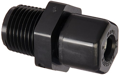 Parker Hannifin P6MC8 Fast & Tite Polypropylene Male Connector Fitting, 3/8