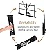 Eastar Tabletop Music Stand for Sheet Music ESMF-3, Table Top Desktop Book Stand Folding Portable Sheet Music Stand Adjustable Travel Music Holder Lightweight with Carrying Bag, Black