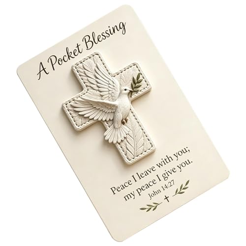 Bird Pocket Cross - 3.94x5.51 Inches Handmade Christian Portable, Pocket Cross Blessing with Verse Card with Smooth Handcrafted Finish, Inspirational Faith Keepsake for Adults Kids Teens Friends