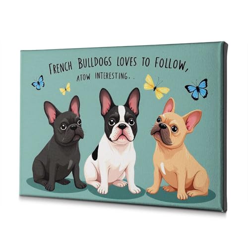 Assiettes décoratives et toile bouledogue français design mural haut de gamme