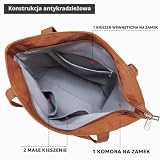 KALIDI pogrubiona torba ze sztruksu, bardzo duża pojemność, na ramię, ze sznurkiem, zamek błyskawiczny, torba na ramię dla kobiet, pań, dziewcząt, codzienna torba na zakupy, do pracy, szkoły, na uczelnię, do codziennego użytku, Czarny, Large