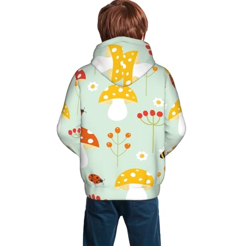 Mushroom Bee Kid Hoodies Boys Sweatshirts Girls Pullover with Pocket4