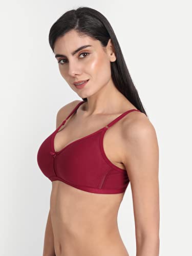 Image of Women's Full Coverage Cotton Blend Bra | Wired Free Lightly Padded Everyday Wear Bras | Soft Breathable Comfortable T-Shirt Bra | Adjustable Straps Lightweight Daily Inner wear for Women Pack of 2