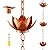 Oak Leaf Rain Chain Set, 8.5ft Copper Plated Rain Chain for Gutters with Adapter, Lotus Rain Chain Cups to Replace Gutter Downspout, Divert Water and Home Display, 12 Cups, Adjustable, Rose Gold