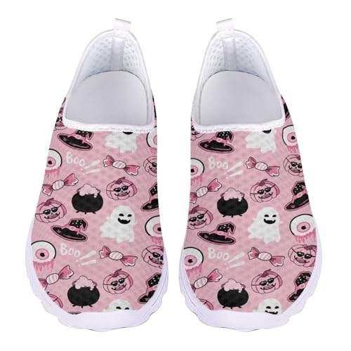 FOR U DESIGNS Womens Walking Tennis Shoes Slip on Sneakers Non Slip Athletic Shoes Halloween Sneaker Mesh Breathable4