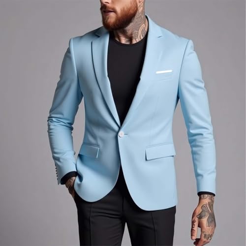 Mens Blazers Slim Fit Business Casual Men Suit Sport Coat One Button Travel Blazer Lightweight Suit Wedding Jacket2