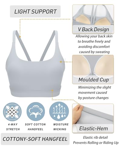 Image of RUNNING GIRL Sports Bras for Women,Light Impact Molded Cup Strap Sports Bra with Sewn in Pads,Best for A-C Cup