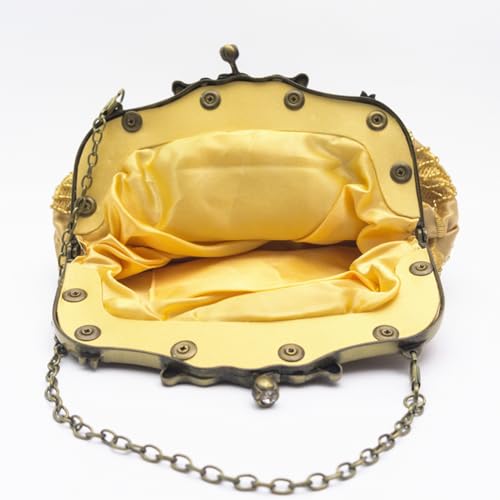 Image of Women's Vintage Beaded Sequin Flower Evening Handbags Wedding Clutches Prom Cocktail Party Handbags