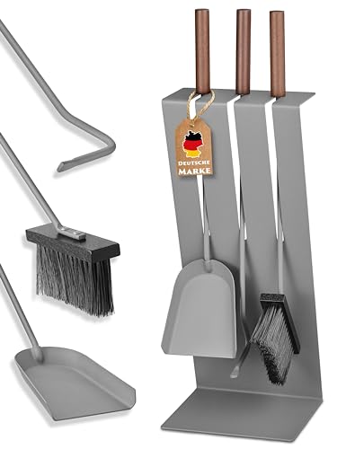 Kaminbesteck modern - Ofenbesteck mit Schaufel, Schürhaken,...