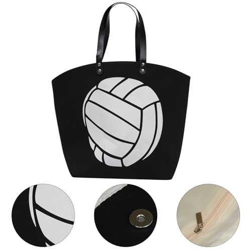 VALICLUD Women Single Shoulder Bag Sport Theme Volleyball Canvas Tote Bag Handbag2
