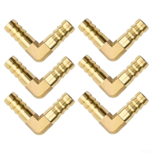 CNANRNANC Lot de 6 raccords de tuyau en laiton de 10 mm en forme de L à 90 degrés pour une connexion efficace dans les systèmes de transfert de liquide et de gaz avec extrémités barbelées résistantes