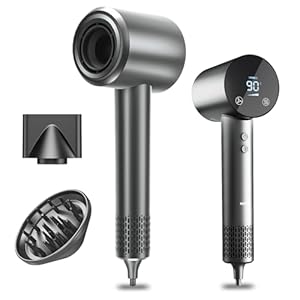 Föhn Fön Haartrockner mit diffusor Ionen Föhn Hair Dryer 1500W HD Display Temperatur Touchscreen haarföhn ionen haartrockner 4 Temperaturstufen & 3 Geschwindigkeitsstufen
