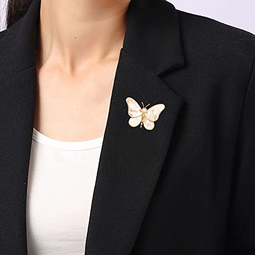 Hetica Pearl Butterfly Pins Women Animal Shell Butterfly Novel Pin Safety Brooch Pins, Enamel Pins For Clothing Backpack Hat Decoration, Mother's Day Valentine's Day Anniversary Birthday Gifts For Women #TOP3
