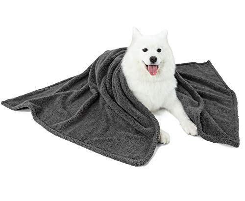 MOONIGHT TIME Warm Fleece Dog Blanket Durable, Sherpa Fleece Throw Dog Blanket, Pet Throw Blanket Fluffy Soft Reversible Washable for Dogs and Cats Size XL(4165