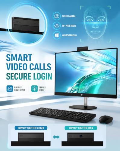 Image of HP 27 inch Touchscreen All-in-One Desktop Computer, Ryzen 7 7730U, 64GB 1TB SSD