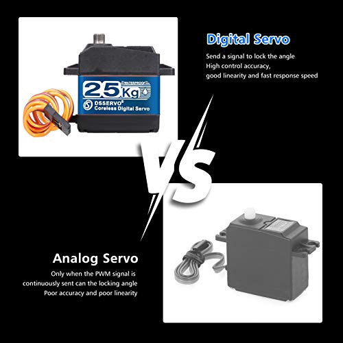 OWSOO DSSERVO DS3225 25KG Servo digital de aço inoxidável Engrenagem de alto torque IP66 Servo à pro