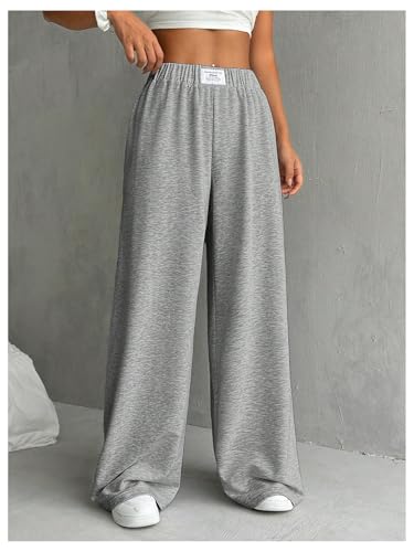 Image of SOLY HUX Girl's Wide Leg Sweatpants Elastic High Waisted Loose Baggy Pants with Pockets