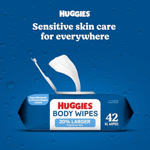 Image of Huggies Extra Large Unscented Wipes, 9 Flip-Top Packs, 378 Count