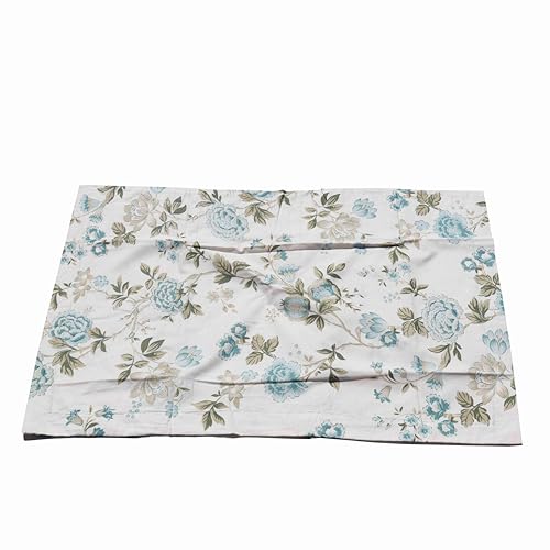 Image of Pure Source India Pure Cotton Elegance Bedding Set, Dreamy Cotton Comfort Double Bed Sheet with Pillow Covers (Ivory Green Blue Flora)