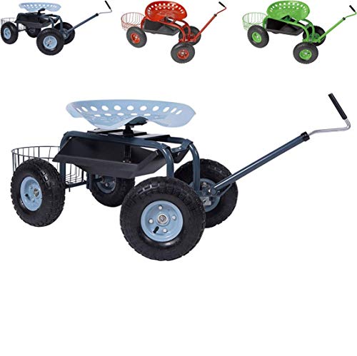 Papilioshop Gardy Gartenhocker Rollwagen Sitzhocker für Gemüsegarten (Blau)