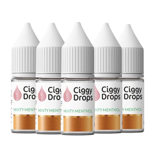 Ciggy Drops - Minty Menthol Drops for Cigerettes 5 x 10ml Bottle Pack (8ml liquid) Approx 800 drops Approx 400 Cigarettes
