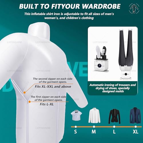 LXPINGMM Inflatable Shirt Ironing Machine in Use