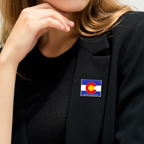 Image of State Shaped Map Lapel Metal Pin Enamel Brooch Keepsake Beautifully Designed for Backpack Hat