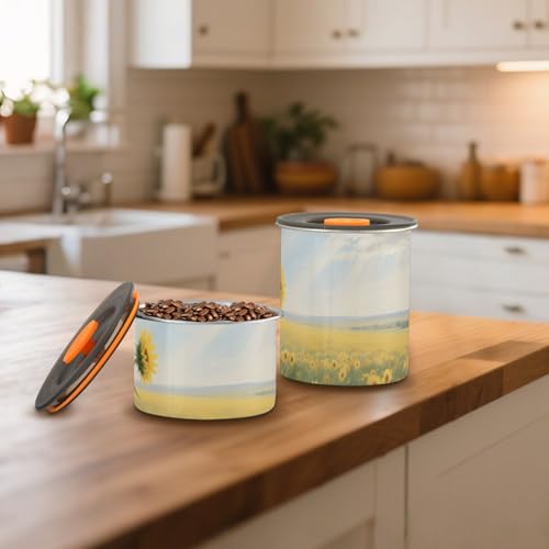 Contenedor para café acero inoxidable diseño girasol miniatura 7