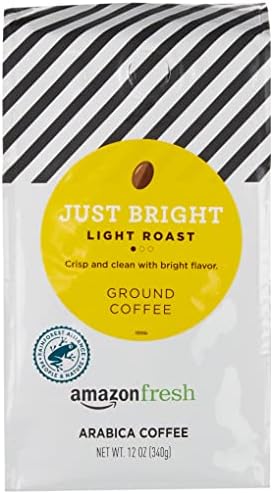 Amazon Fresh Just Bright Ground Coffee, Light Roast, 12 Ounce (Pack of 3)