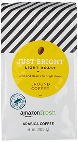 Amazon Fresh Just Bright Ground Coffee, Light Roast, 12 Ounce (Pack of 3)