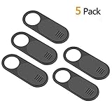 Webcam Cover,HITASION Webcam Cover Slide Compatible with Mac MacBook Pro Laptop 0.03 inch Ultimate Thinness (Black-5 Pack)