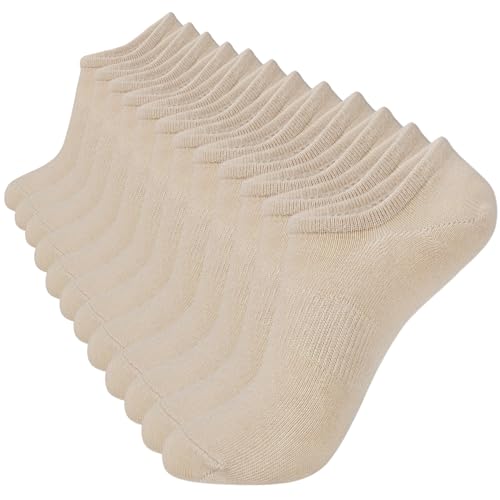 YEJIMONG Women’s No Show Socks 6 Pairs Non Slip Grip Cotton Invisible Low Cut Ankle Socks for Women