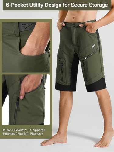 ARSUXEO Men's Loose Fit Cycling Shorts Mountain Bike Shorts Water Ressistant 1903 - Image 4