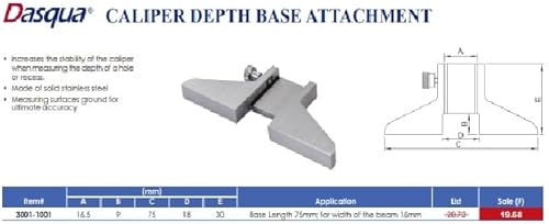 Miniatura 6 de Dasqua 3001-1001 Base de profundidad de 3" para pinzas de 6"