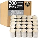 Tealight Candles - 8 Hours Long time Burning, White Votive Smokeless European Tea Light Unscented Candles for Shabbat, Weddings, Christmas,Home Decorative - 300 Packs