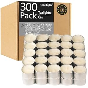 Tealight Candles – 8 Hours Long time Burning, White Votive Smokeless European Tea Light Unscented Candles for Shabbat, Weddings, Christmas,Home Decorative – 300 Packs