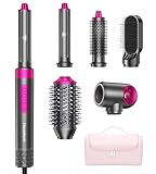Househerb 6 in 1 High-Speed Hair Dryer Brush, 110,000 RPM Powerful Hot Air Styler with Auto-Wrap Curlers, Straightener & Volumizing Tools, Fast Drying, Frizz-Free Styling with Travel Storage Bag