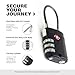 UP Security TSA Locks for Luggage, Small Padlock Combination, Luggage Locks TSA Approved, Combo Padlocks with Cable for Suitcase, Gym Locker, Backpack, Gun Case, Bag Zipper, Tool Box (Black+Black)