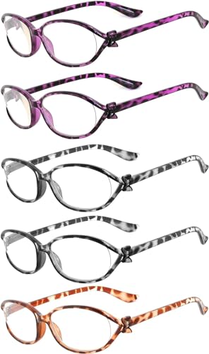 Image of OWL 5 Pairs Reading Glasses Fashion Ladies Readers Spring Hinge