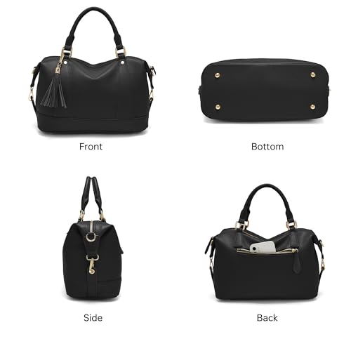 Bolso cartera vegano tote satchel con asa y correa miniatura 7
