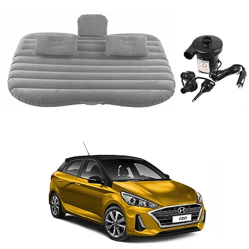 Image of Oshotto Multifunctional Car Travel Bed Mattress with Two Air Pillows, Car Air Pump Compatible with Hyundai Hyundai i20 (2020-2026) (Grey)