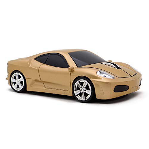 Image of Wireless Mouse Sports Car Mouse USB Computer Mice Optical 2.4GHz with Headlight 1600DPI for PC Laptop MAC (Gold)