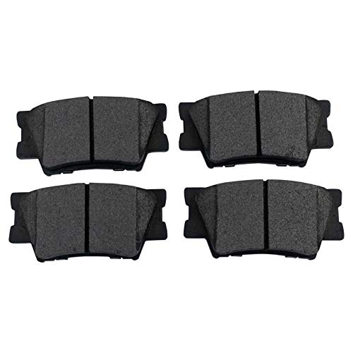 Image of TRQ Rear Brake Pad and Rotor Set Semi Metallic Coated Rotors Calipers Compatible with 2013-2015 Toyota Avalon 2012-2017 Camry